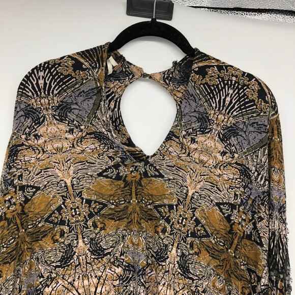 Free People Sepia Toned New World Jersey Nouveau flowy cross front Top size S - Picture 16 of 16